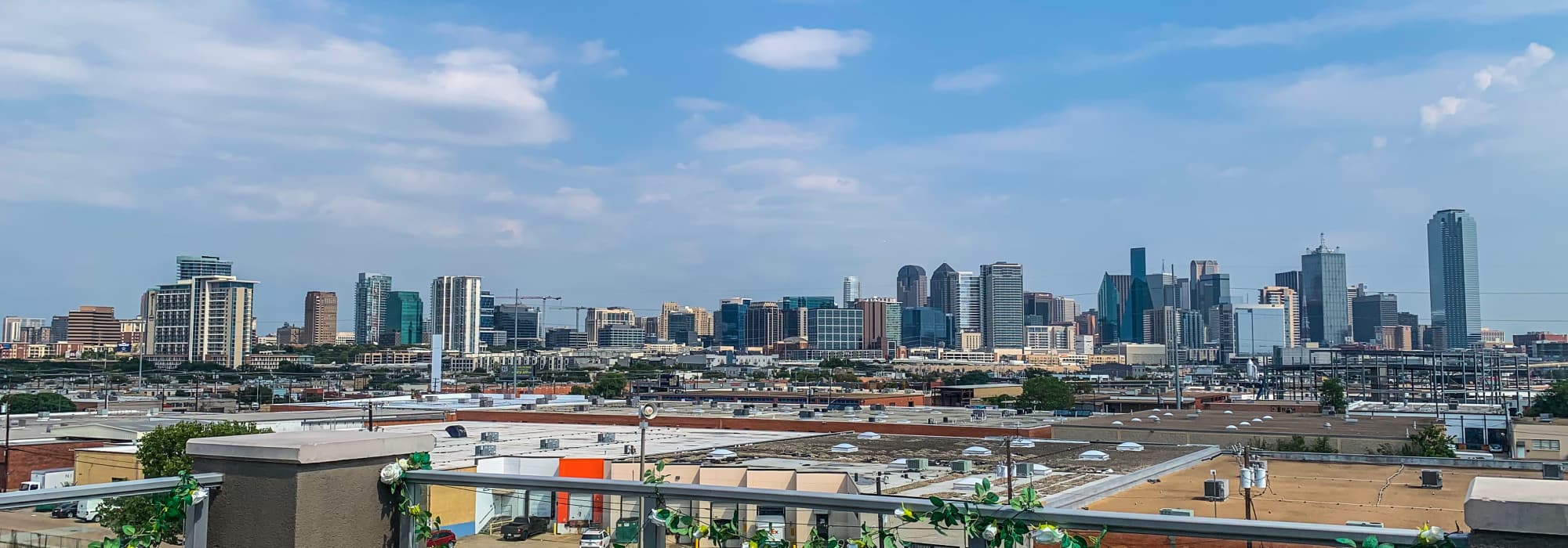 Outdoor lounge area for the community at Factory Design District in Dallas,Texas