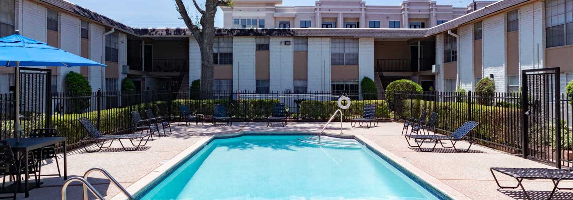 Community pool at Morgan Manor in Houston, Texas