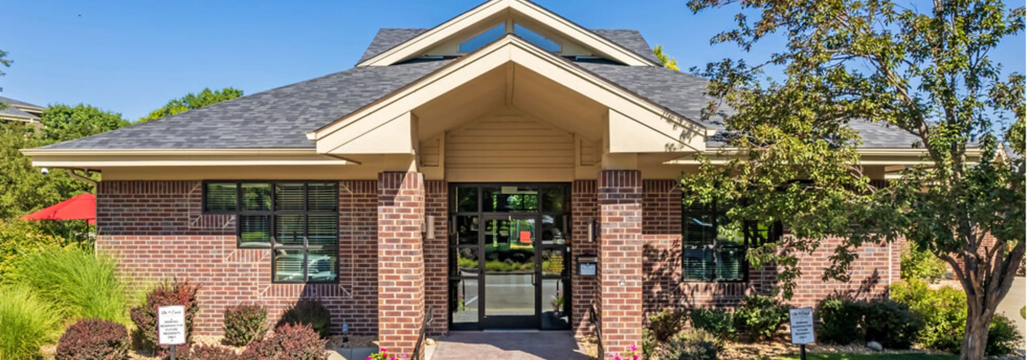 Club house entrance at UTE Creek Apartments in Longmont, Colorado