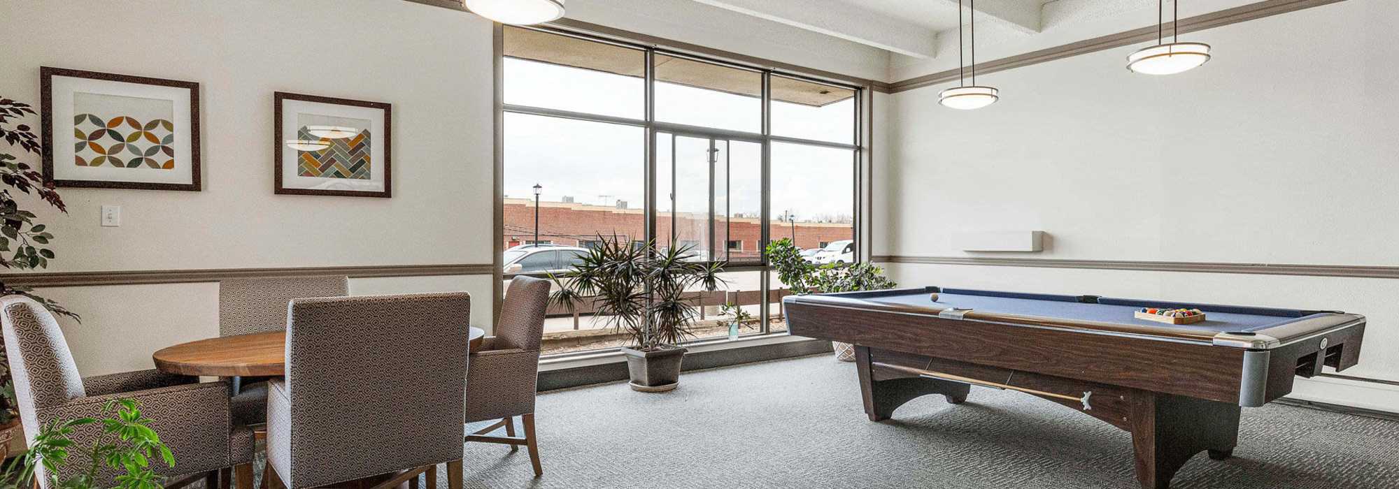 Community clubhouse with beautiful interiors at The Windermere in Littleton,Colorado