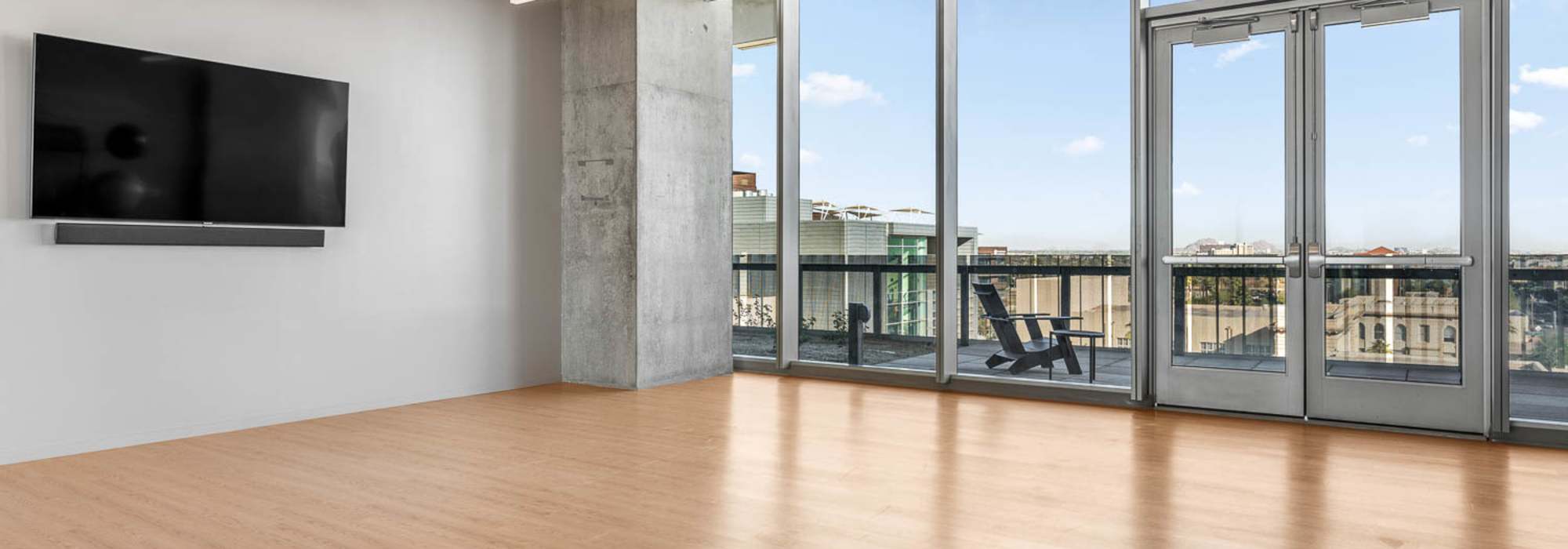 Yoga room at PALMtower in Phoenix, Arizona