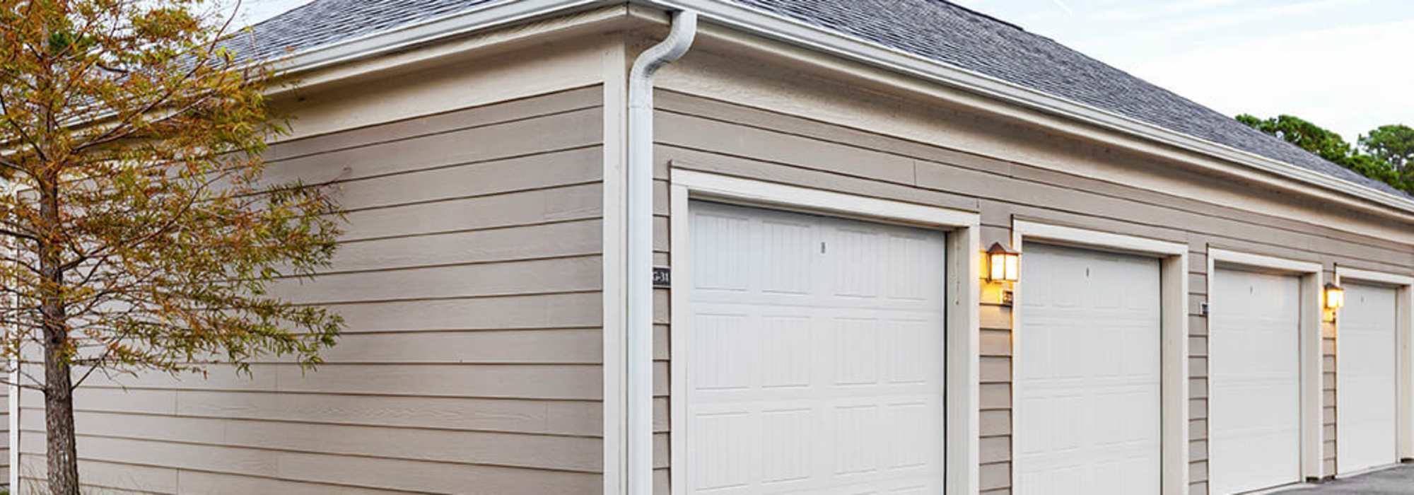 Private garages at The Apartments at Shade Tree in Johns Island, South Carolina