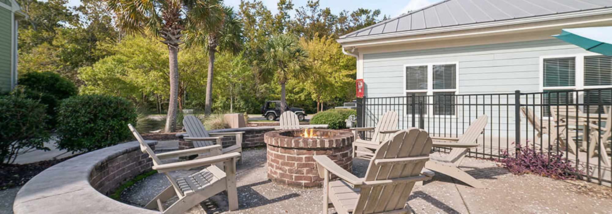 Outdoor firepit at The Apartments at Shade Tree in Johns Island, South Carolina