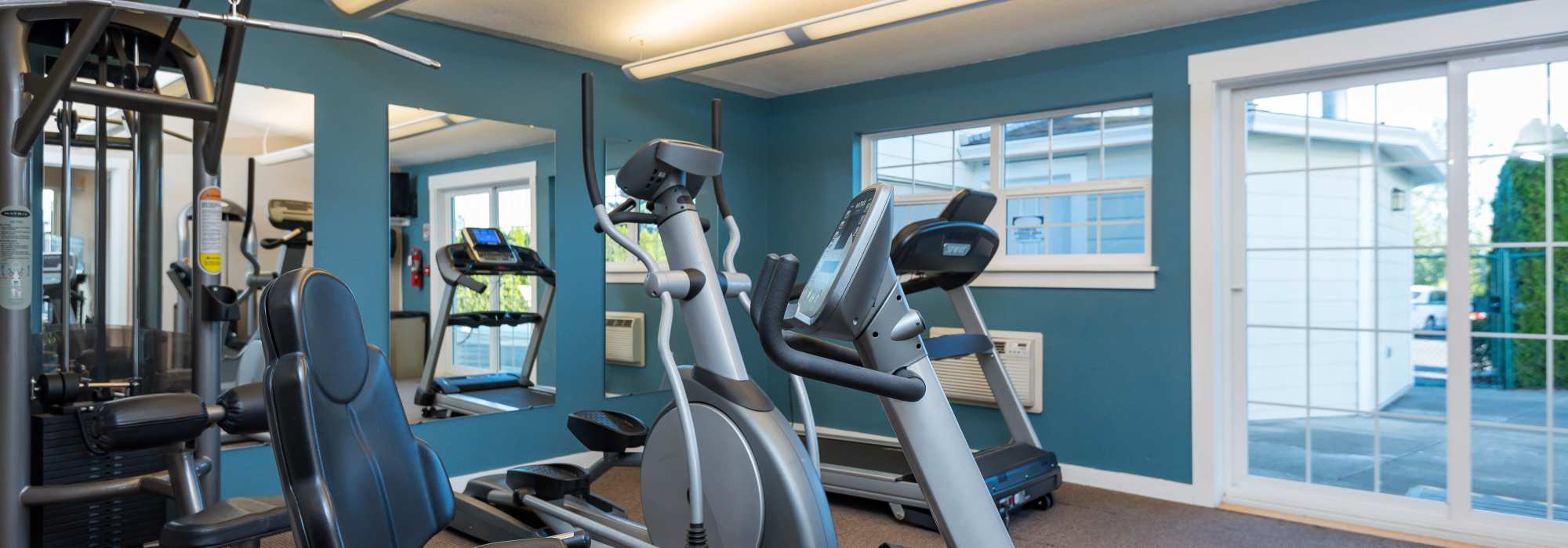 Fitness center at Chinook Way Apartments in Fairview, Oregon