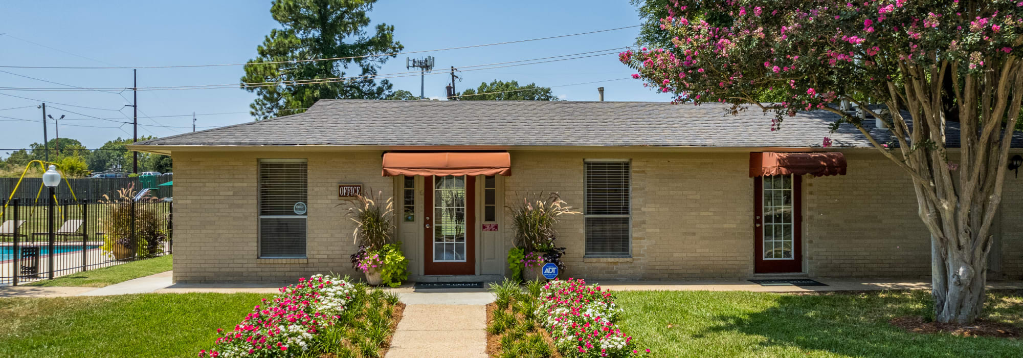 Community leasing office building at Millbrook Apartments in Shreveport, Louisiana