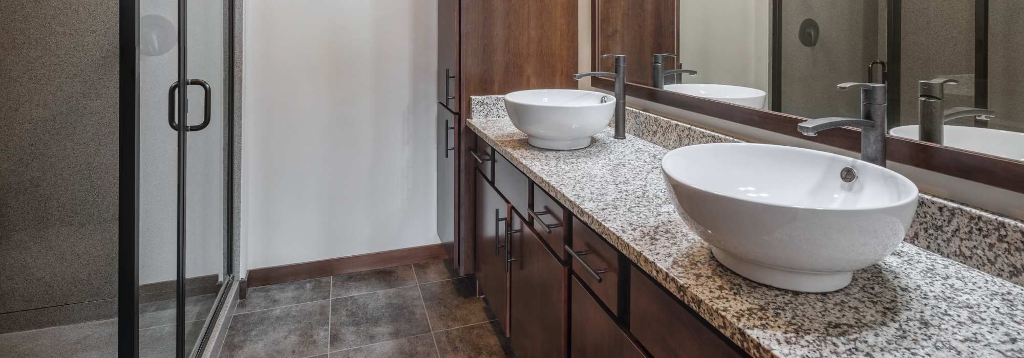 Bright bathroom at The Tuscany On Pleasant View in Madison, Wisconsin