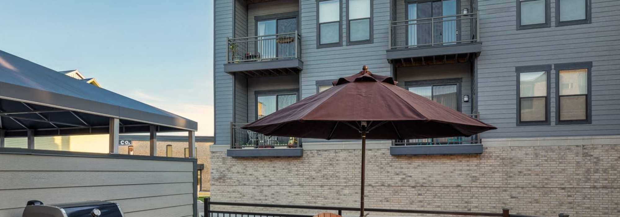 Open bbq at Hoff Mall and Hoff Apartments in Mount Horeb, Wisconsin