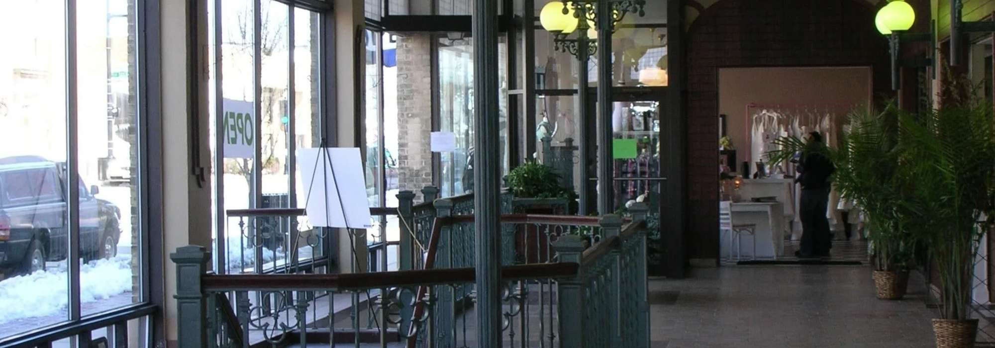 Indoor seating at Hoff Mall and Hoff Apartments in Mount Horeb, Wisconsin