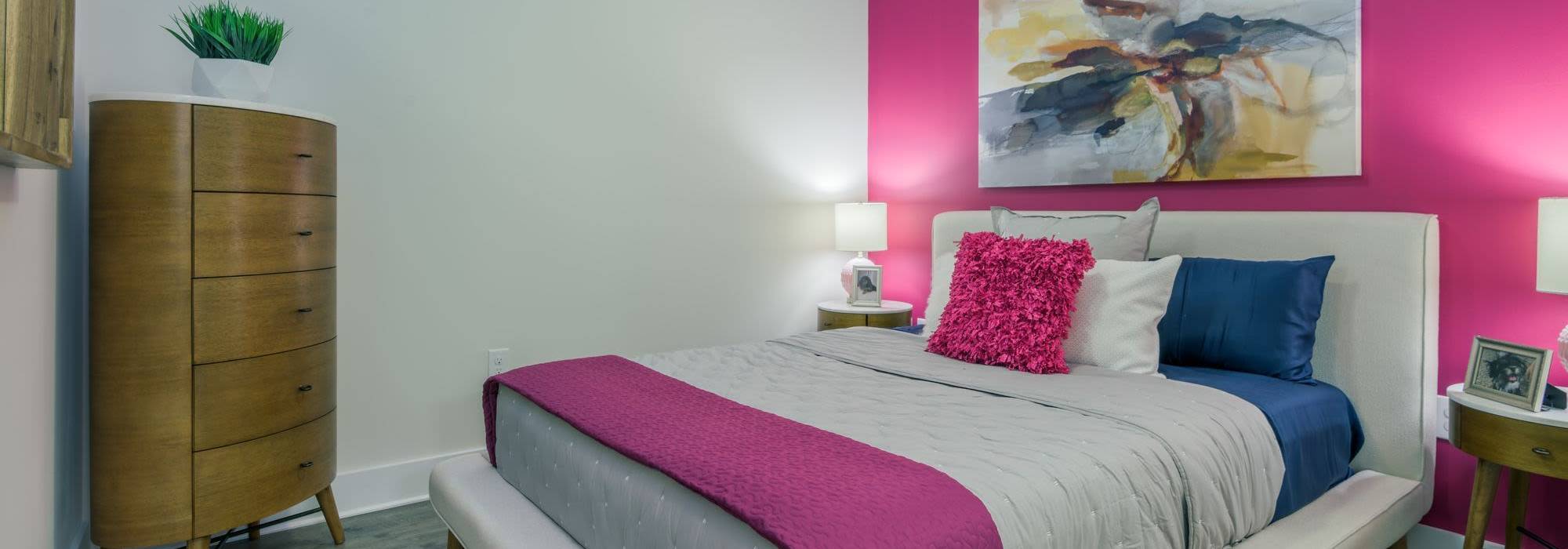 Apartment bedroom at Overton Row in Charlotte, North Carolina
