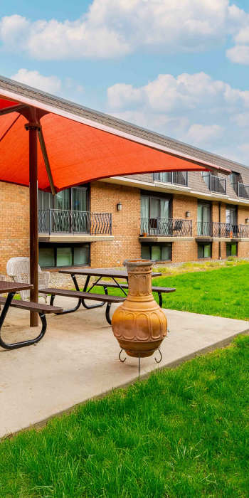 Large windows at North Hills Apartments in Colonia, New Jersey