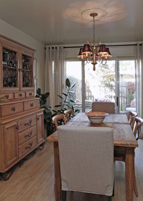 Dining room of a model home at River Oaks in Pittsburgh, Pennsylvania