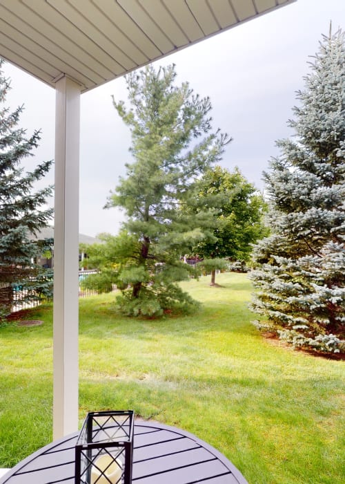 Outdoor view from patio at Park Lane Apartments in Depew, New York