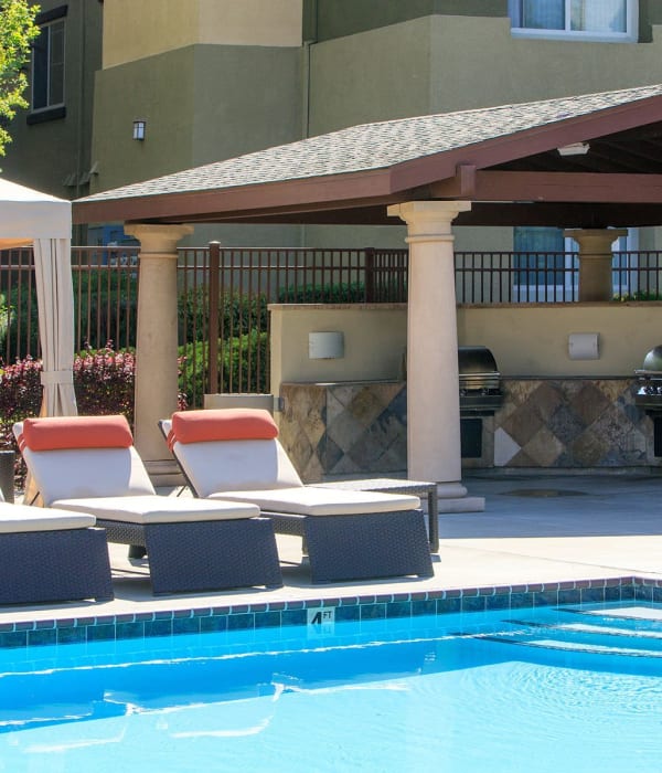lounge by the pool at The Lodge at Napa Junction in American Canyon, California
