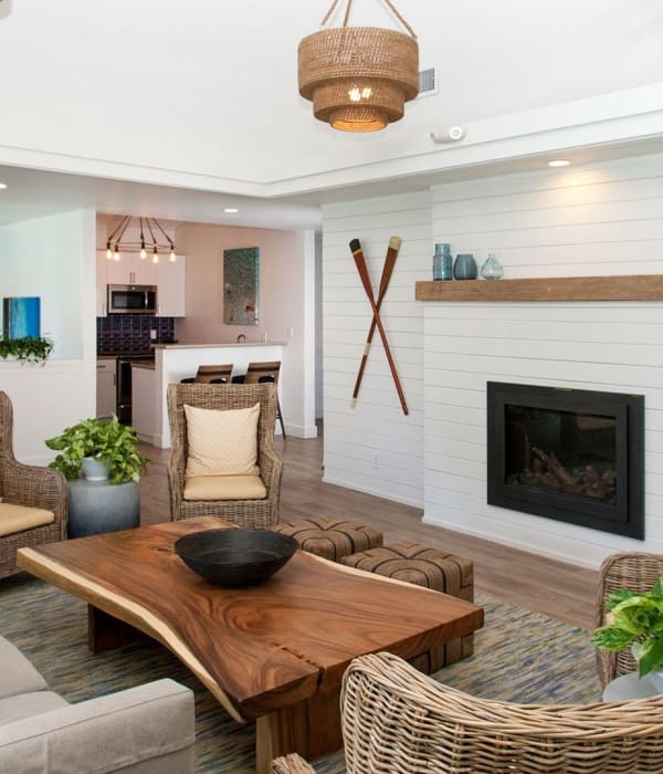 well lit living space at Beach Cove in Foster City, California
