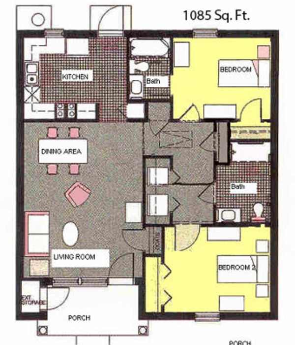 Two bedroom apartment at Wesley Scott Place, a Methodist Homes of Alabama & Northwest Florida community. 