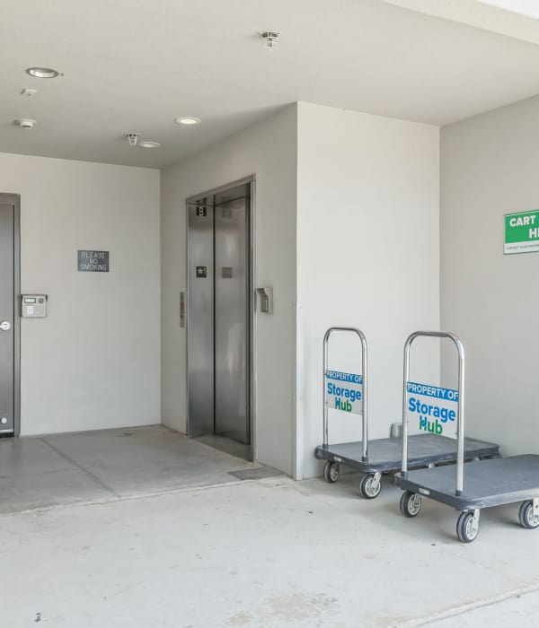 Boxes in a storage unit near Storage Hub - Sonterra in San Antonio, Texas Storage Hub - Sonterra in San Antonio, Texas