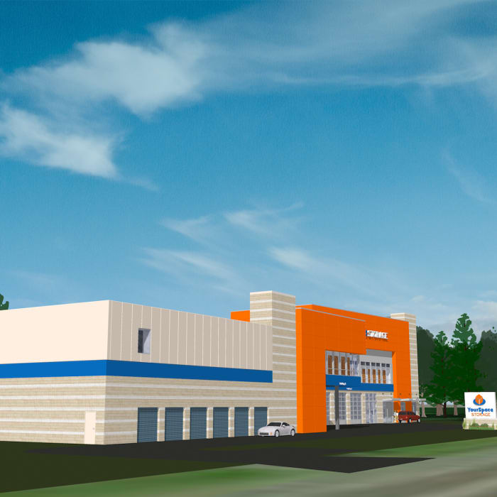 Conceptual exterior view of YourSpace Storage @ Bayside in Frankford, Delaware