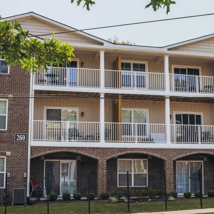 Exterior building for apartments at Lex Properties in Lexington, Kentucky