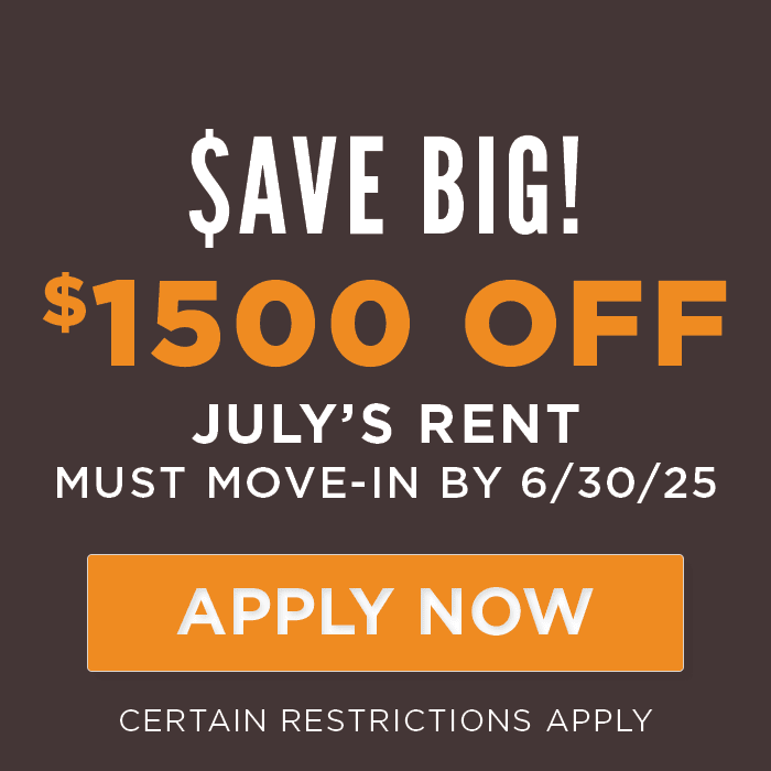 $1500 OFF july’s Rent Must Move-In by 6/30/25 Certain Restrictions Apply.  
