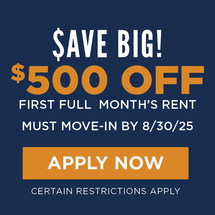 $500 Off must move in by 8/31/2025. Ask how you can qualify for our VIP special