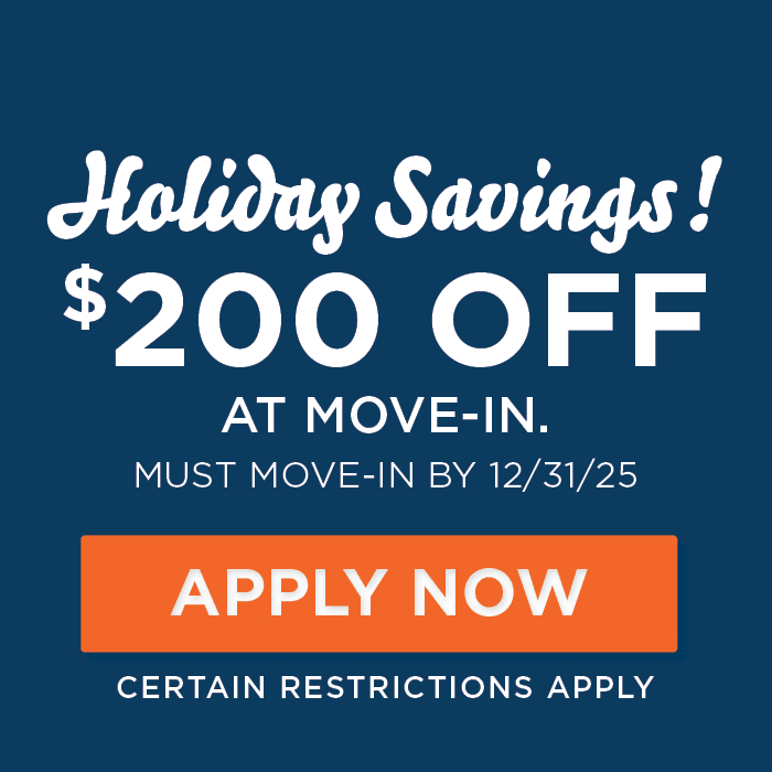 $200 Off at move-in. Must move in by 12/31/25 Certain Restrictions Apply. 