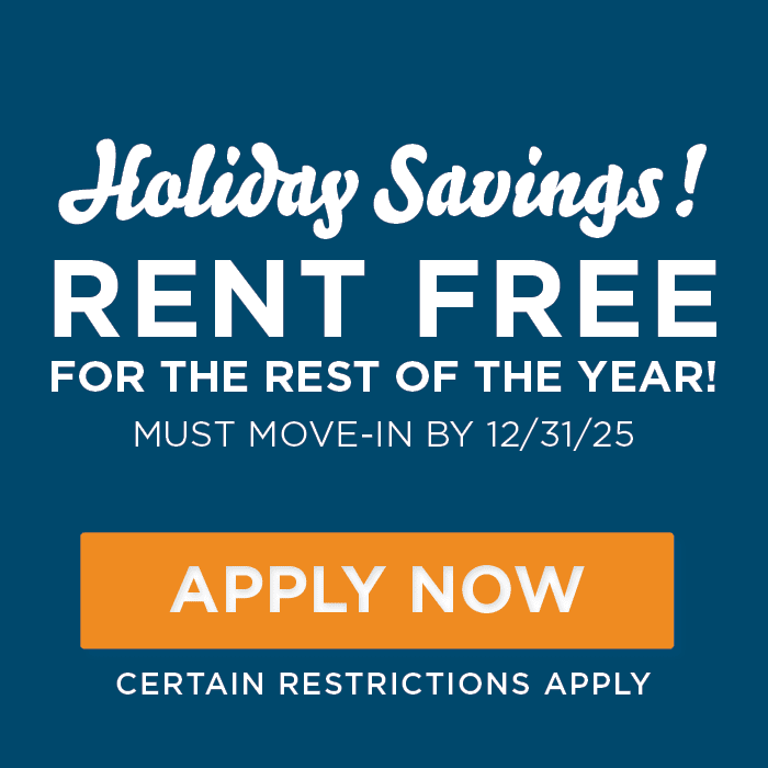 Holiday Savings! Rent Free for the rest of the year! Must move-in by 12/31/25 Certain Restrictions Apply.