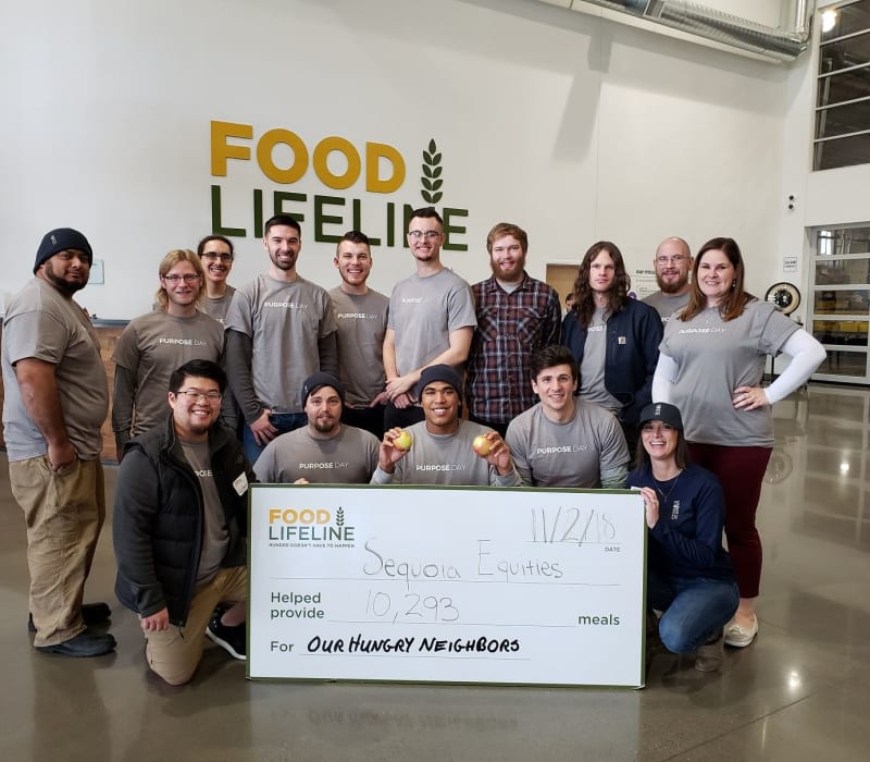 Sequoia employees donating to Food Lifeline