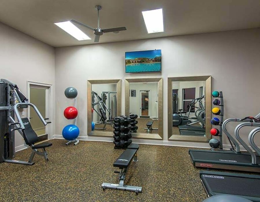 Fitness center at The Spencer Park Row in Houston, Texas