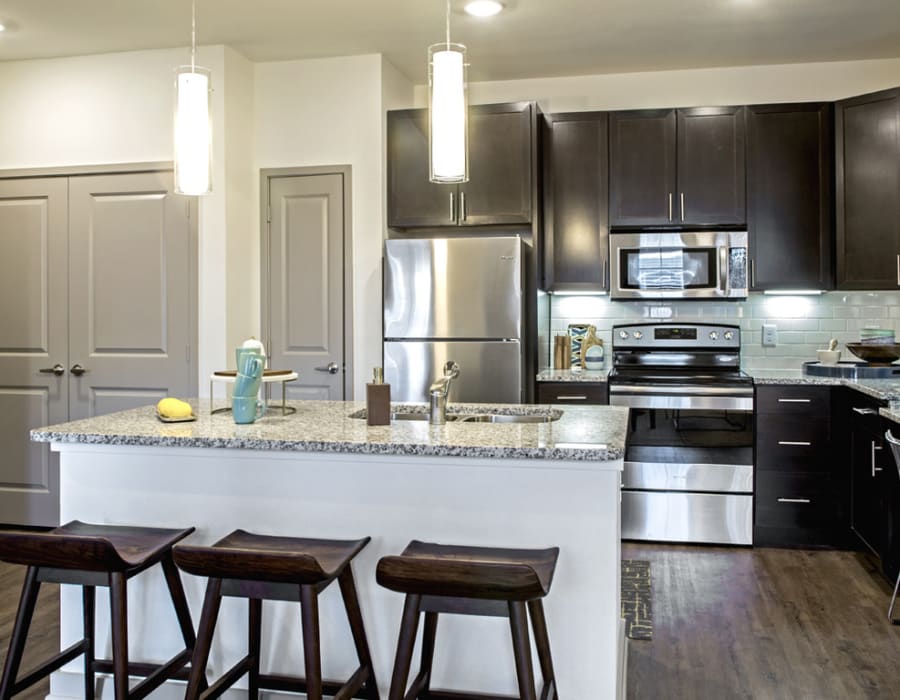 Kitchen in a home at The Standard at EastPoint in Baytown, Texas