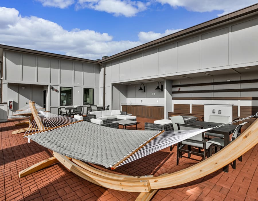 Hammock on the roof at The Rey on Reynolds in Duluth, Georgia