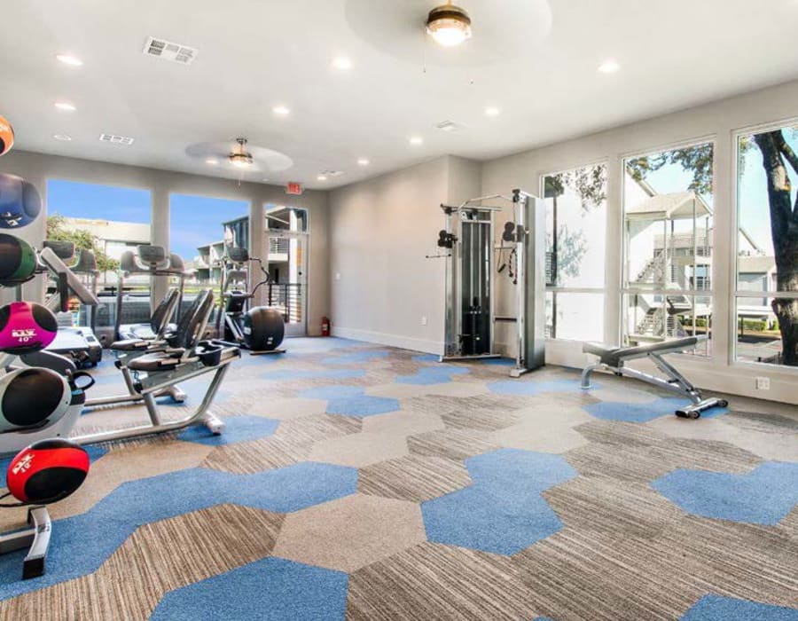 Gym equipment at 3800 on Portland in Irving, Texas