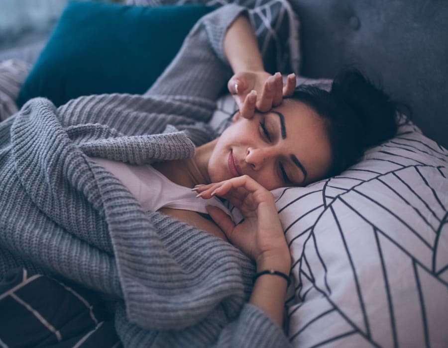 Woman sleeping at 2800 Tranquility in Pearland, Texas