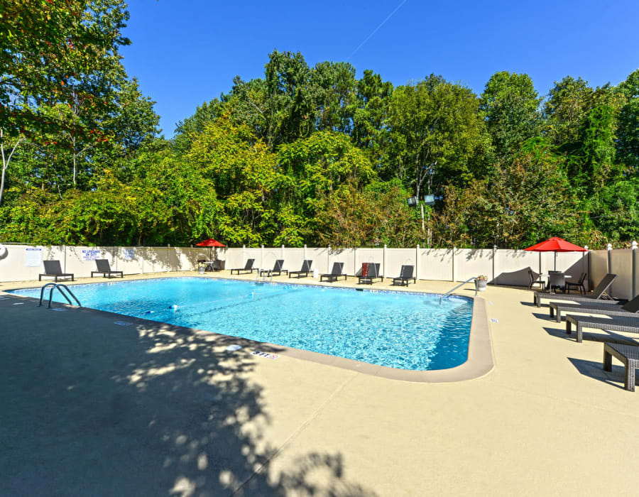 Pool area at The Farrington Apartment Homes in Columbia, South Carolina