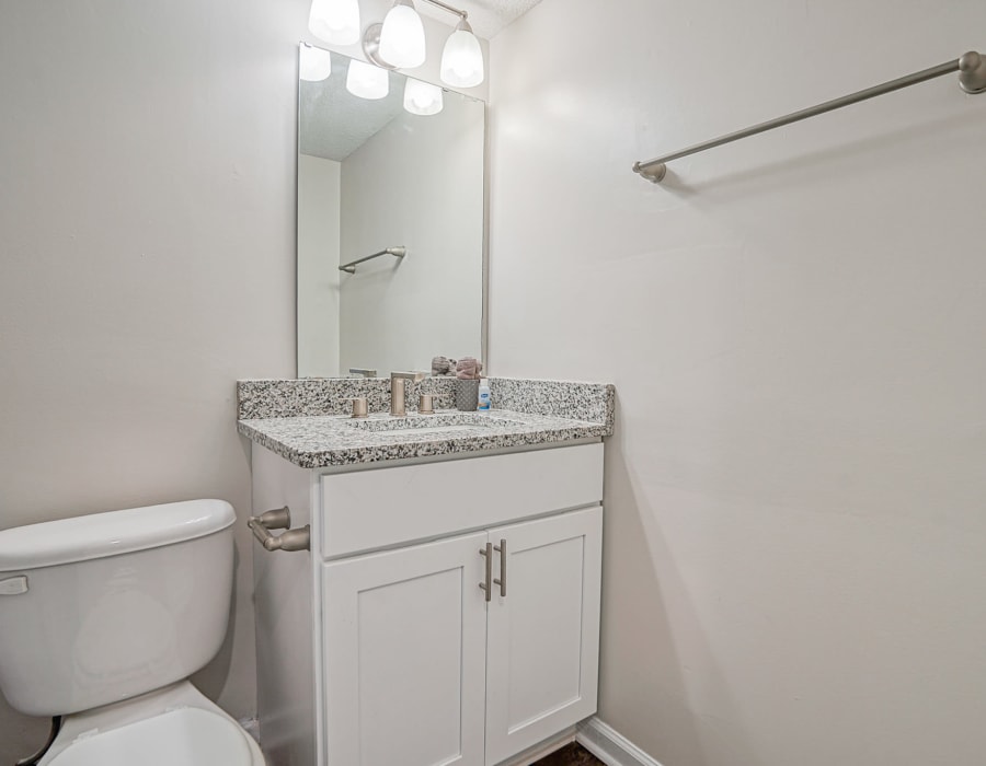 Apartment bathroom at Fountains of Edenwood in Cayce, South Carolina
