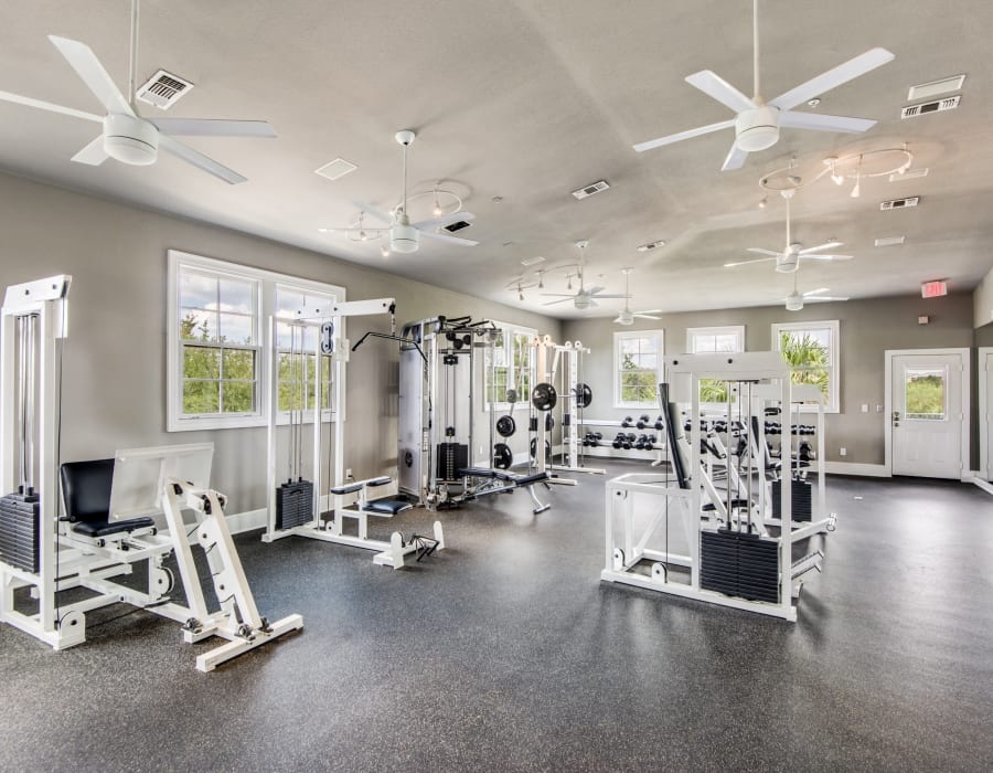 Fitness center at The Anthony at Canyon Springs in San Antonio, Texas