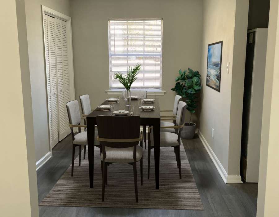 Apartment dining room with room for 6 at Flats @ 235 in Athens, Georgia