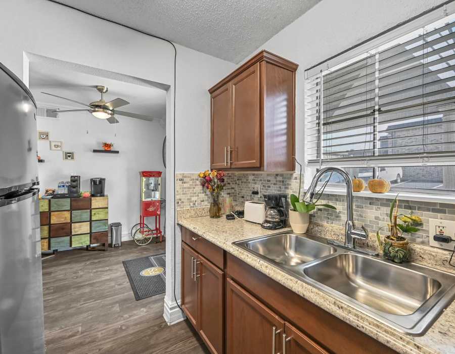 Community kitchen at Finley Square in Irving. TX