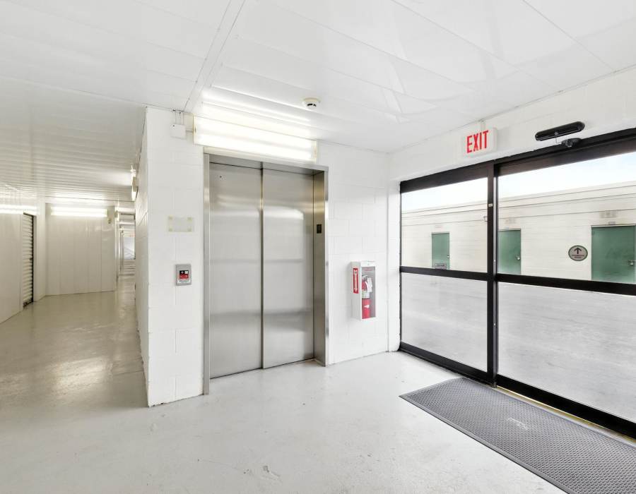 White indoor storage units at A-AAAKey - Broadway in San Antonio, Texas,