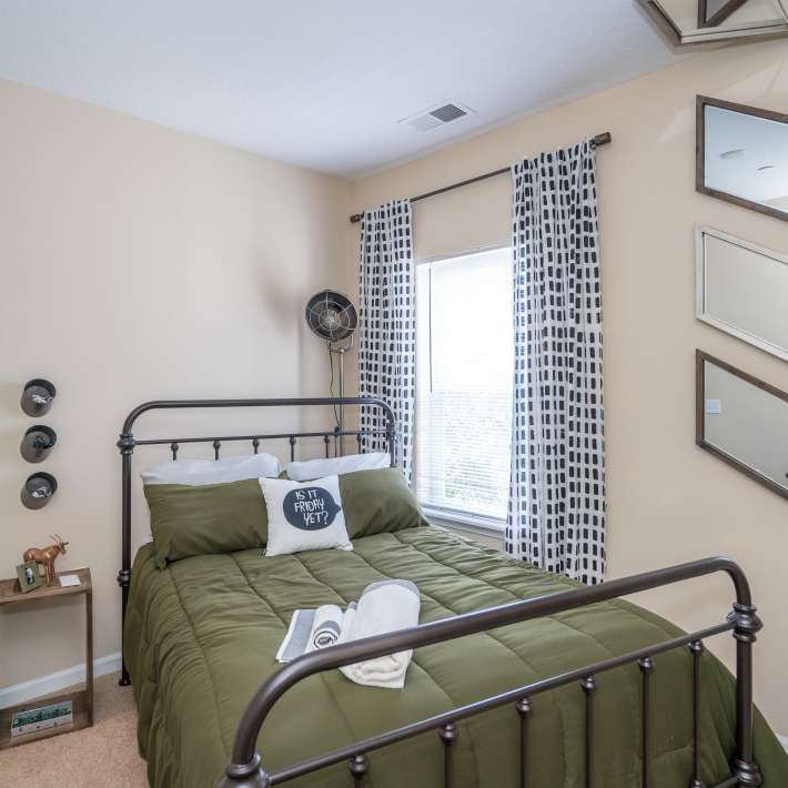 Model bedroom at Meridian Parkside, Newport News, Virginia