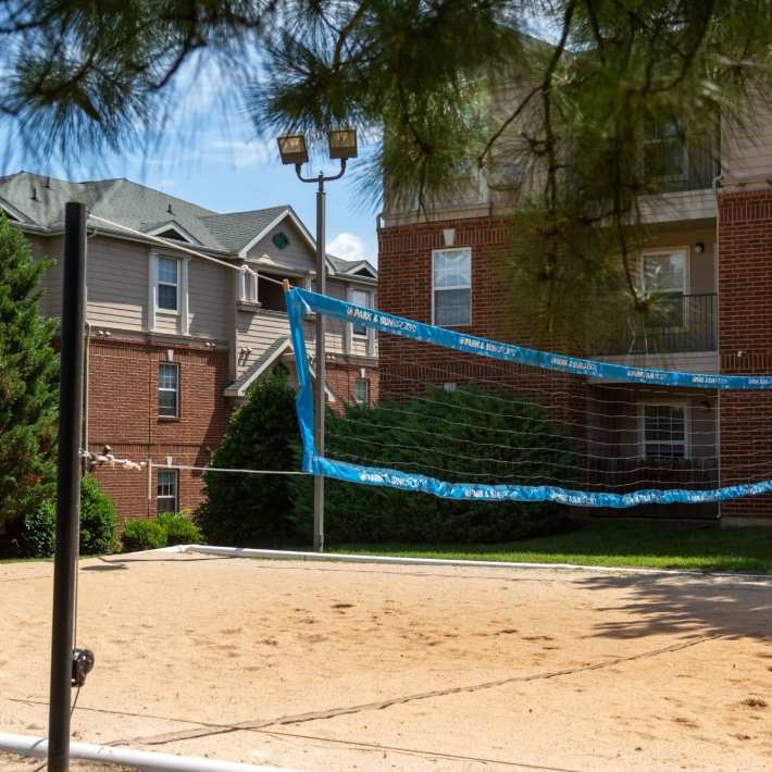 Sand volleyball court at Attain on 5th in Charlottesville, Virginia