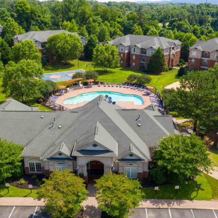 Aerial shots of Attain on 5th in Charlottesville, Virginia