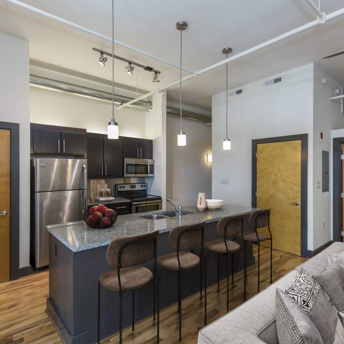 Spacious kitchen area at Scotts Edge, Richmond, Virginia