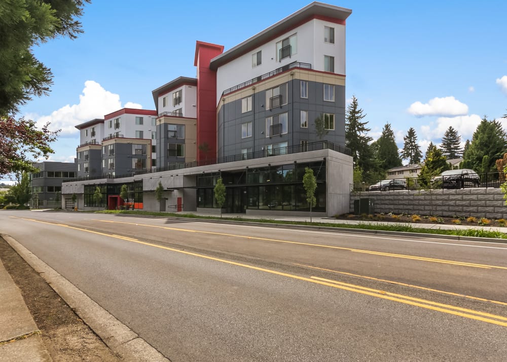 Exterior view of Tria Apartments in Newcastle