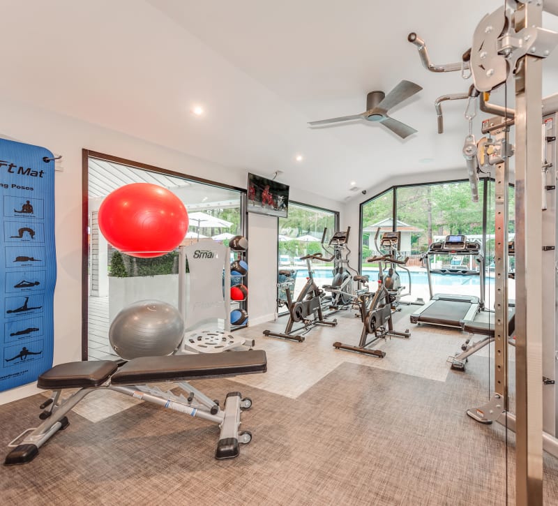 Resident fitness center at Triangle Place in Durham, North Carolina