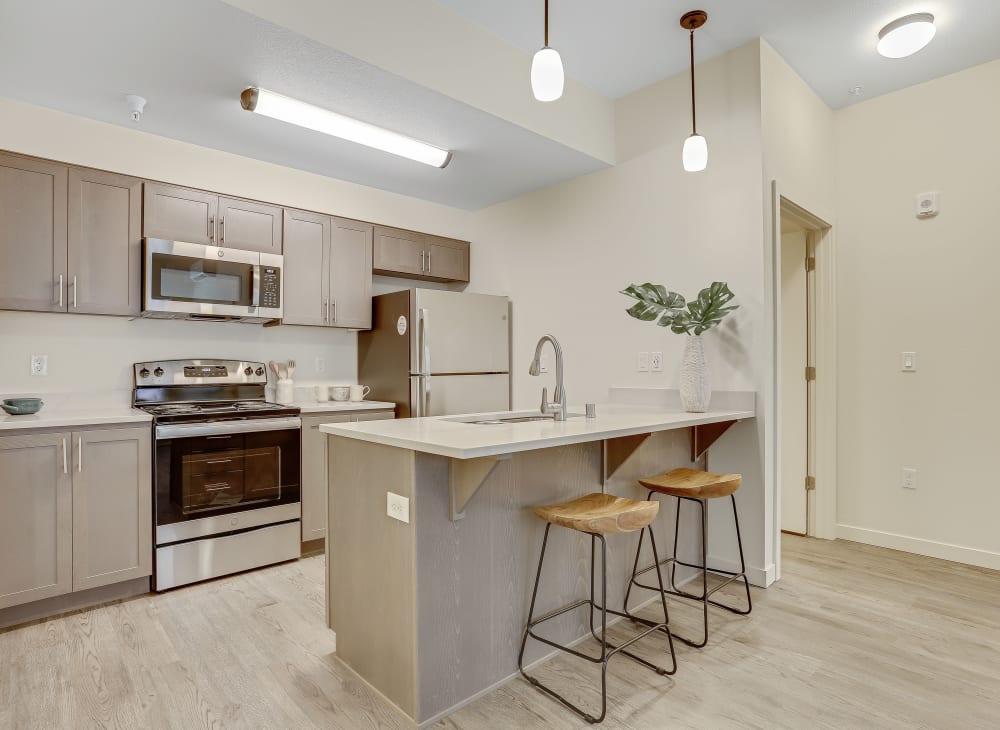 Modern appliances in the kitchen at Haven Hills in Vancouver, Washington