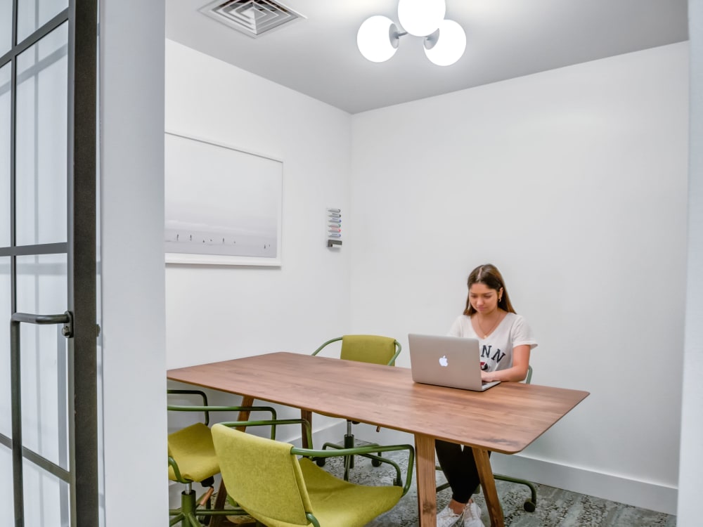 Private study space at The Link University City in Philadelphia, Pennsylvania