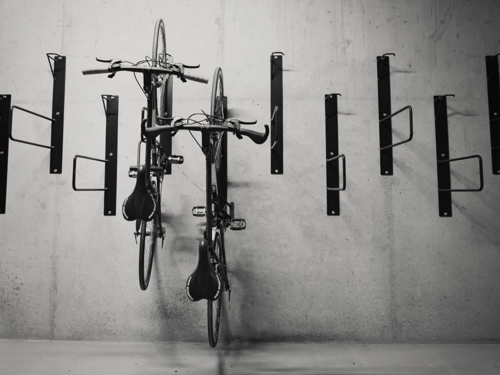 Secure bicycle storage at Brooklyn Yard in Portland, Oregon