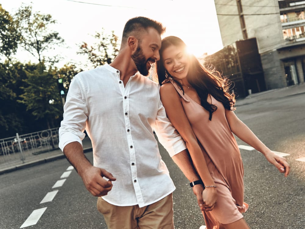 Couple walking near The Sterling in Gilbert, Arizona