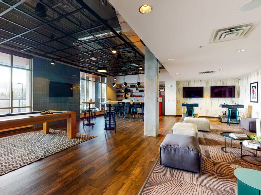 Stylish clubroom at HERE Minneapolis in Minneapolis, Minnesota