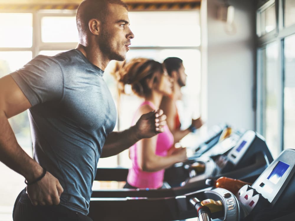 Working out at the fitness center at EVR Spur Cross in Queen Creek, Arizona